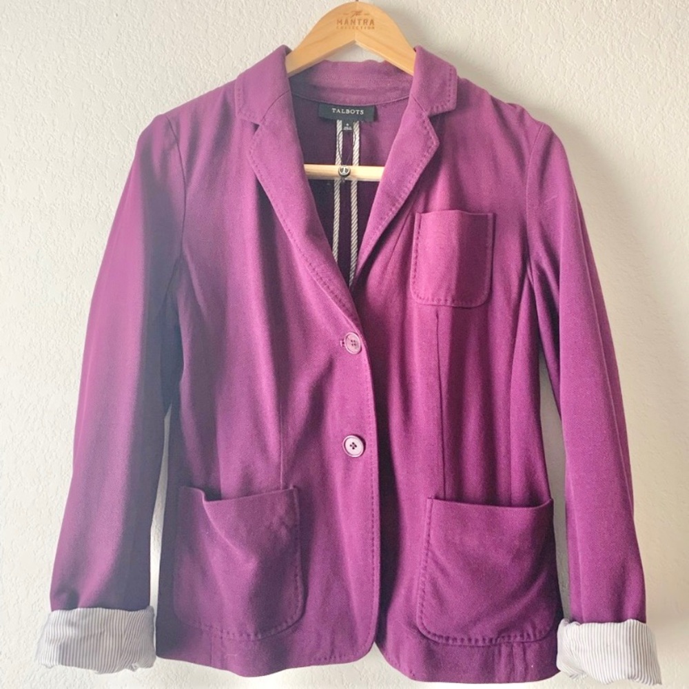 Talbots | Purple 2 Button 3 Pocket Blazer